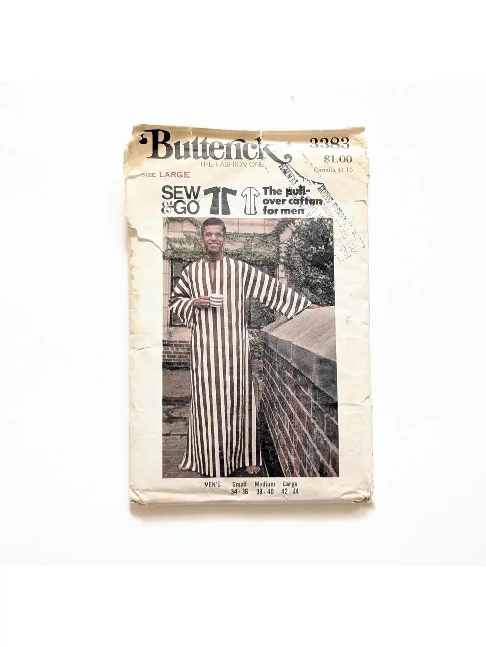 1970s Vintage Butterick 3383 & 3384 Sewing Patterns - Mens and Womens Caftans